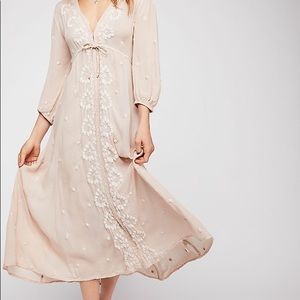 Free People Embroidered Fable Midi Dress